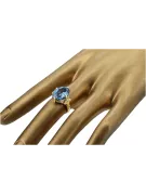 Oro amarillo de 14 quilates Aguamarina Anillo Artesanía vintage vrc369y